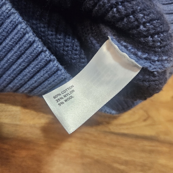 Duluth Trading Co Men’s Large Blue Ribbed Mock Neck Sweater - Picture 7 of 8